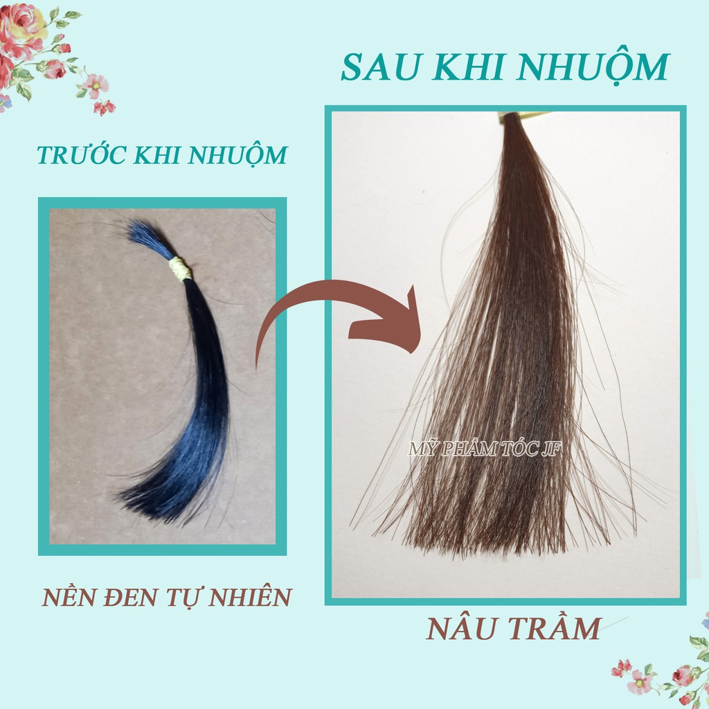 Thuốc nhuộm tóc màu NÂU TRẦM - Lên Từ Nền Đen - KHÔNG TẨY