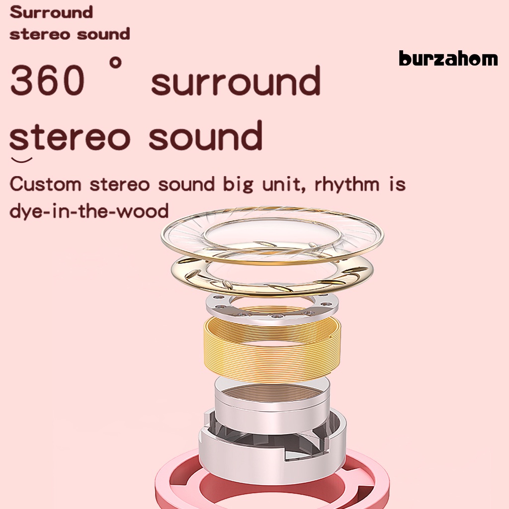 Tai Nghe Không Dây Bluetooth 5.0 Hỗ Trợ Thẻ SD-Card RGB Hình Tai Thỏ Dễ Thương