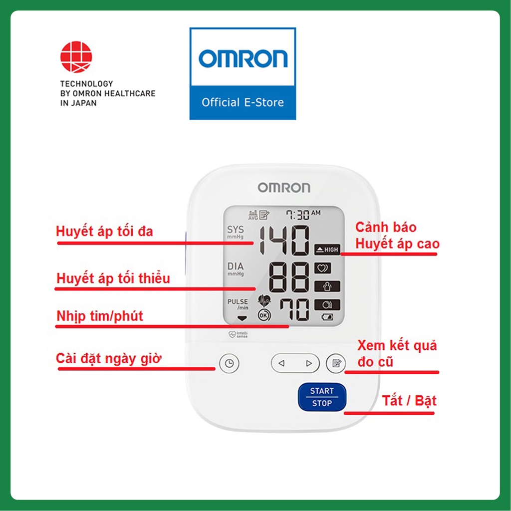 [Công Nghệ Phát Hiện Rối Loạn Nhịp Tim] Máy Đo Huyết Áp Bắp Tay Omron HEM 7156 | Thương Hiệu Nhật Bản  - Bảo Hành 5 Năm