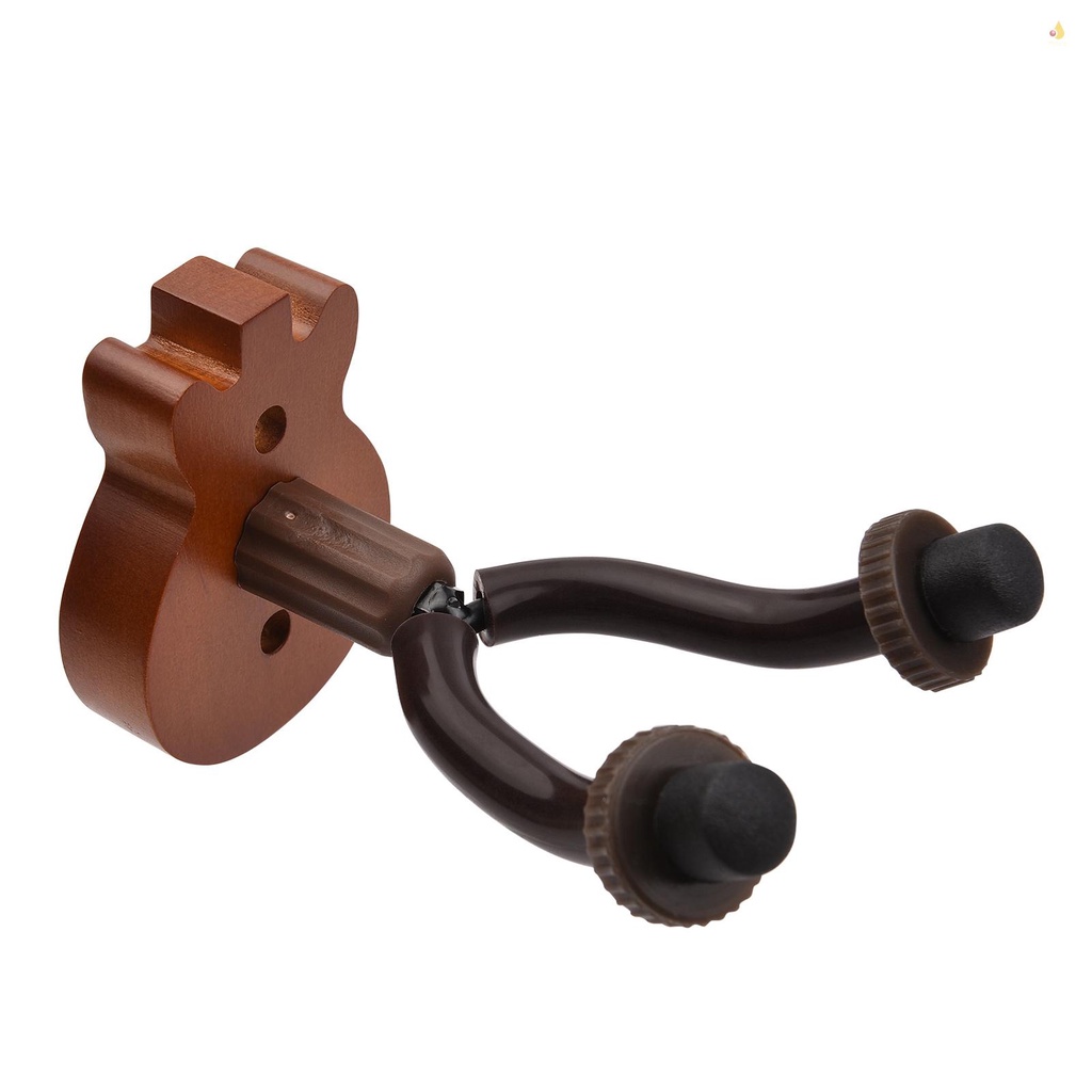 Giá Đỡ Gắn Tường Bằng Gỗ Trơn Kèm Thanh Kim Loại Dùng Để Treo Đàn Guitar/ Ukulele