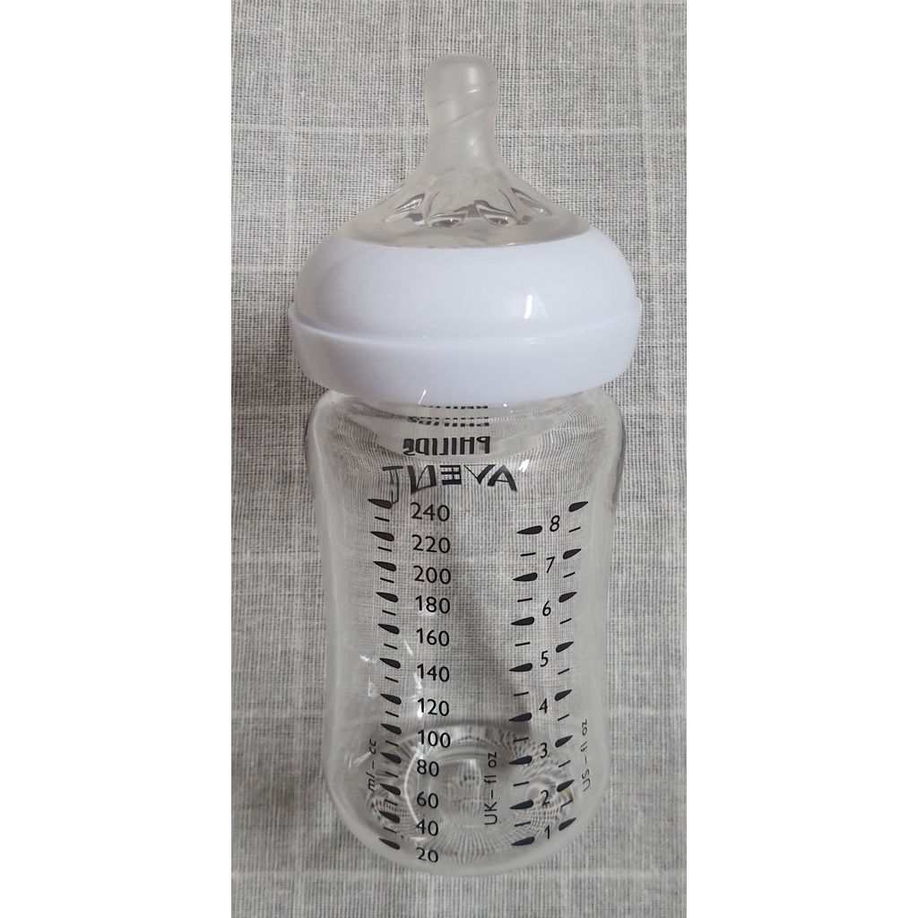 Bình sữa thủy tinh Phillips Avent Natural dáng classic 125ml, 240ml
