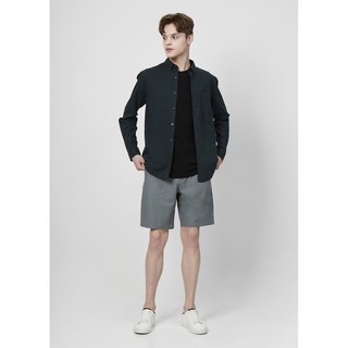 GIORDANO - QUẦN SHORT NAM VẢI LINEN MÀU XANH ĐÁ