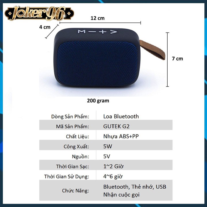 [Mã ELHACE giảm 4% đơn 300K] Loa bluetooth mini cầm tay Charge G2 nghe nhạc không dây hỗ trợ usb và thẻ nhớ