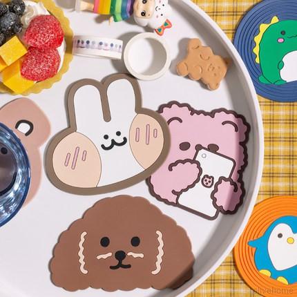 Tấm lót ly chống thấm nước chống trượt kiểu dáng hoạt hình dễ thương sáng tạo