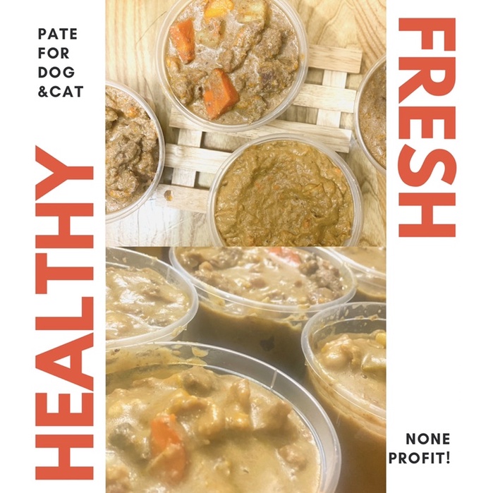 Pate tươi/nấu chín dành cho cún miu/chó mèo 450gr
