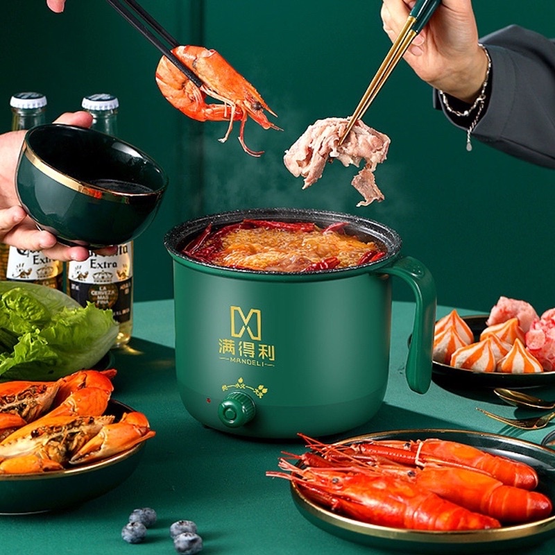 Nồi điện 2 tầng nấu cơm , nấu lẩu + hấp thức ăn 2 trong 1 có NẮC điều chỉnh nhiệt độ tiện lợi
