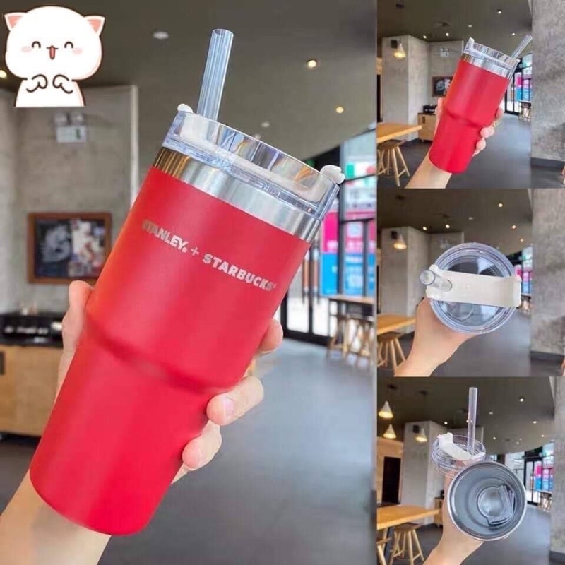 Bình giữ nhiệt star.bucks s.tanley cao cấp tặng kèm vòi hút