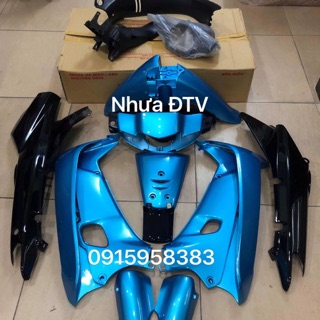 Bộ vỏ nhựa wave anpha - wave thái xanh đen