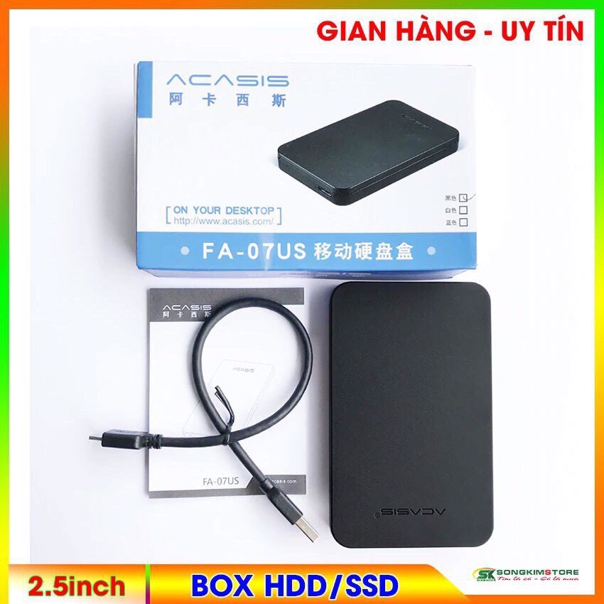 Hộp Ổ Cứng ACASIS Dùng Đựng Ổ Cứng SSD Và HDD 2.5 Inch SATA3 USB 3.0