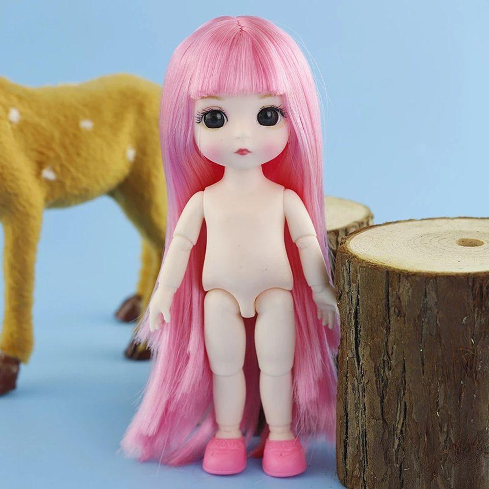 Búp Bê Mắt 3D Tóc Dài 16cm Tỉ Lệ 1 / 12