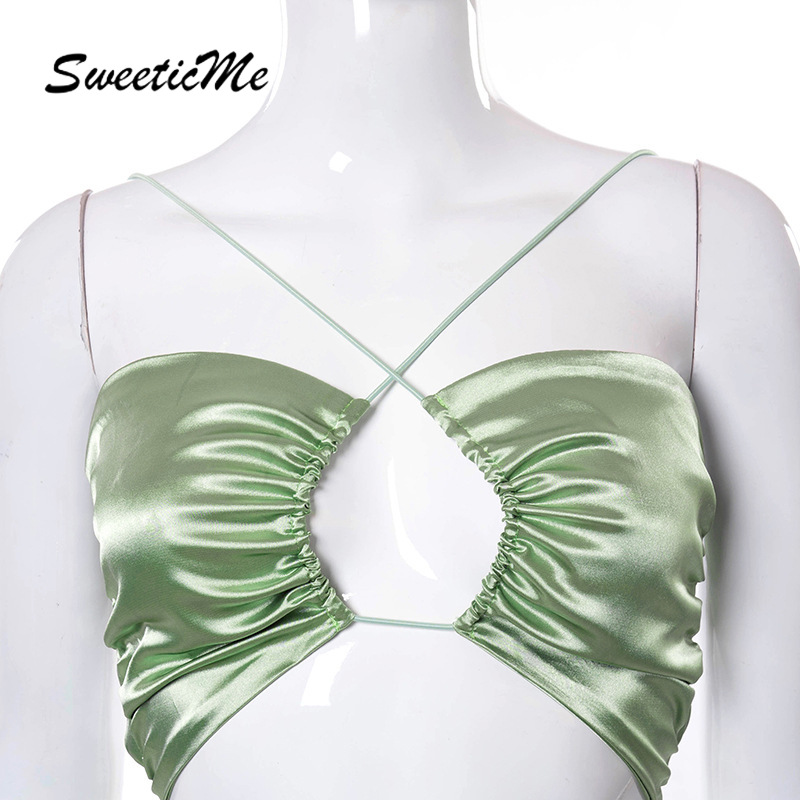 Đầm hai dây SweeticMe thiết kế hở lưng bó ngực màu trơn dành cho phái nữ | BigBuy360 - bigbuy360.vn