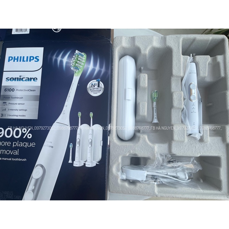 Bộ đôi bàn chải điện sóng âm Philips Sonicare ProtectiveClean 6100