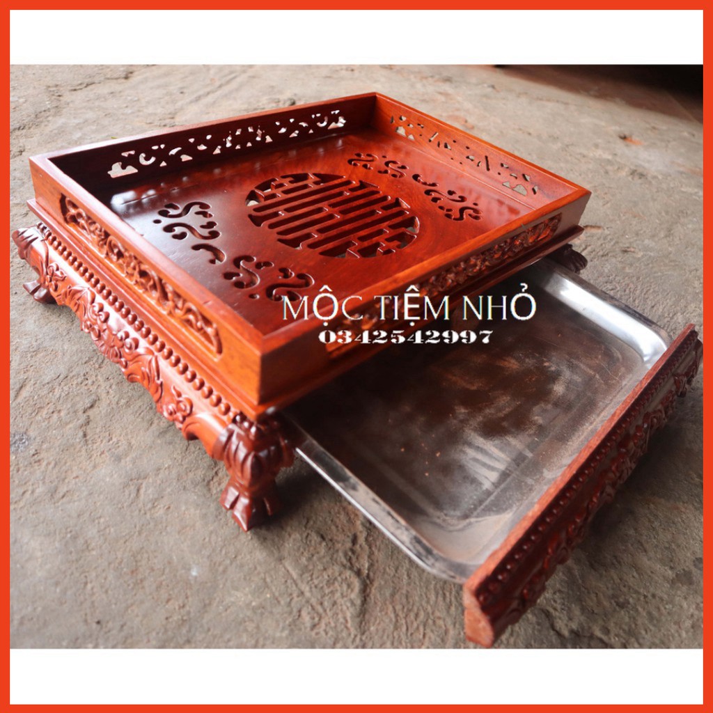 Khay Trà Chân Qùy Bằng Gỗ Hương - cao cấp sang trọng