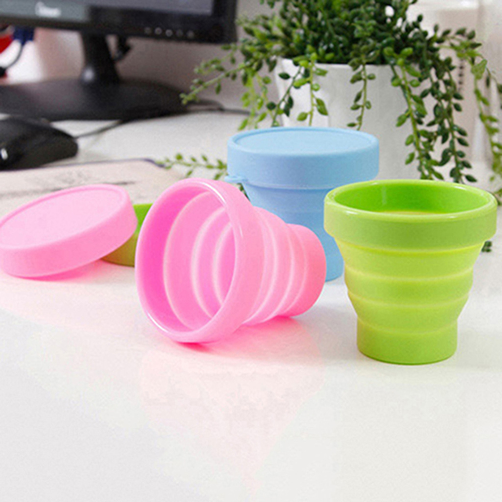 yafeixM Drinking Cup Eco-friendly Unbreakable Candy Colors Collapsible Foldable Silicone Drinking Water Cup for Home Travel Camping