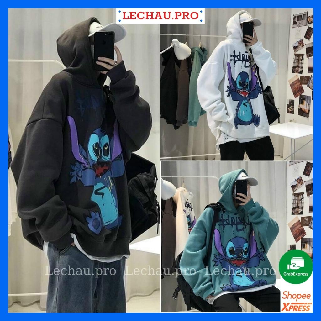 Áo hoodie nỉ bông unisex form rộng phong cách street style nam nữ hottrend Hàn Quốc AKN18 LECHAU rẻ đẹp thời trang