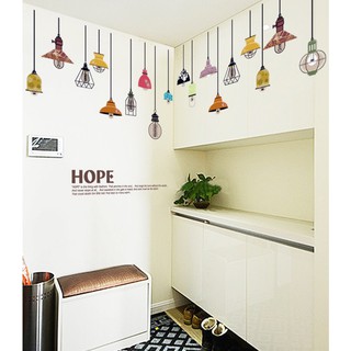 Decal dán tường Đèn nhiều màu hope