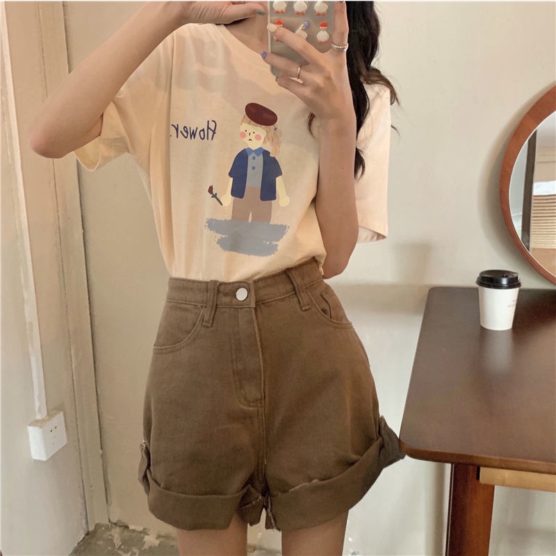 Áo Thun Ngắn Tay In Họa Tiết Thời Trang Cá Tính