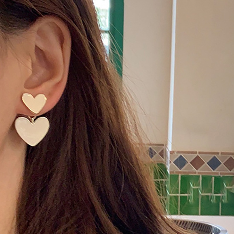 Bông Tai Hình Trái Tim Đôi Thời Trang Hàn Quốc 2022 Cho Nữ