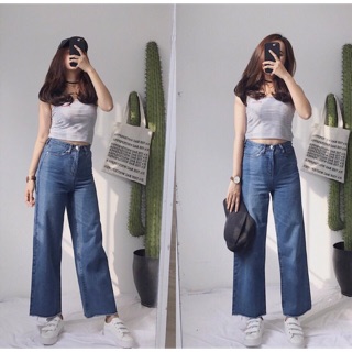Quần jeans suông đậm