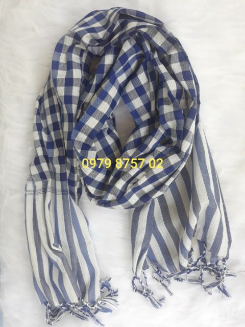 khăn rằn cambodia XANH TRẮNG_ HÀNG ĐẸP DÀY LOẠI 1