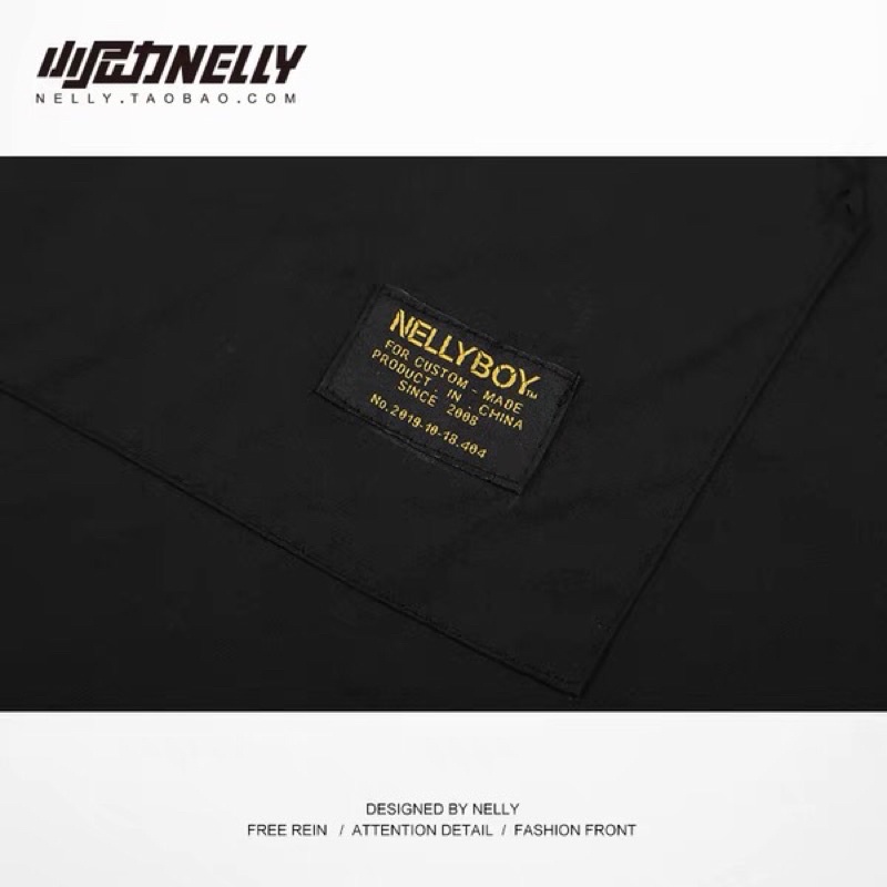 Áo sơ mi nelly sale (có sẵn) đen trơn nellyboy