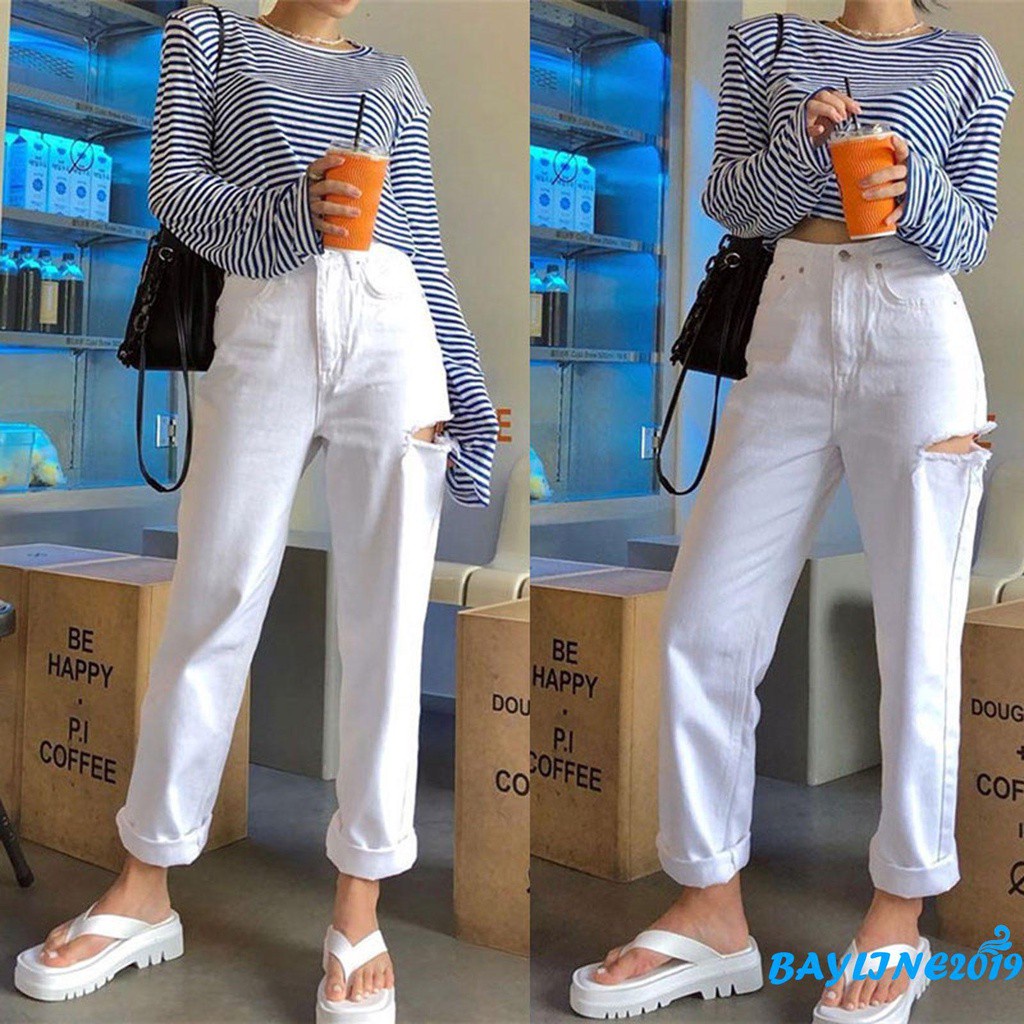 Quần Jeans Nữ Lưng Cao Ống Rộng Màu Sắc Thời Trang | BigBuy360 - bigbuy360.vn