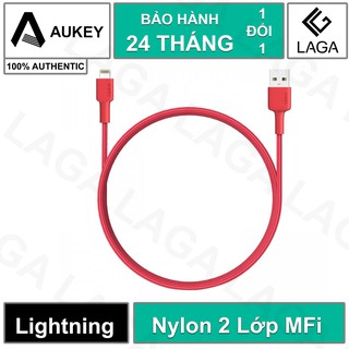  Cáp Sạc Aukey Lightning MFi 2M Nylon 2 Lớp Siêu Bền CB-BAL4