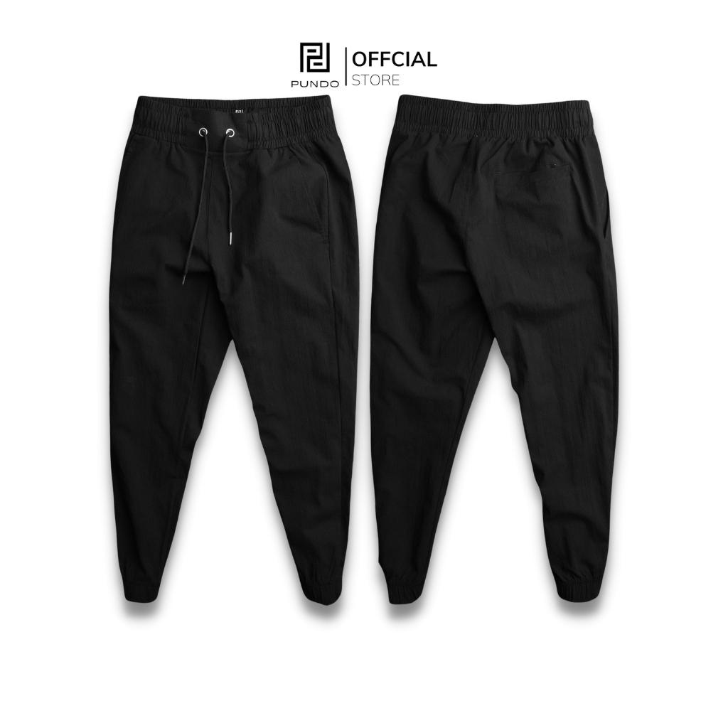 Quần jogger đũi PUNDO chất linen mềm mịn mặc mát màu basic dễ phối phong cách trẻ trung năng động QDPD13