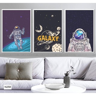 Bộ 3 tranh decor trang trí phi hành gia galaxy.Size khác hoặc mua lẻ khách lh (Tặng đinh 3 chân)