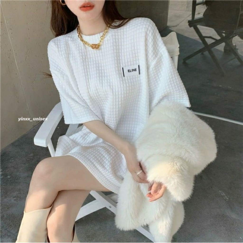 áo thun nữ tay ngắn kẻ sọc họa tiết đáy rộng hoang dã phong cách hàn quốc