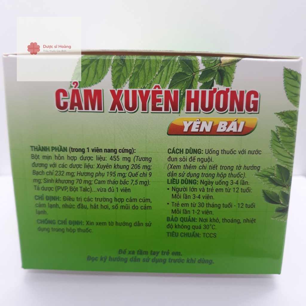 Cảm xuyên hương Yên Bái hộp 10 vỉ