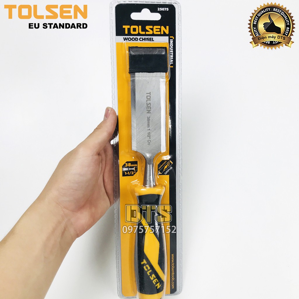 Đục gỗ mũi dẹt cầm tay chuẩn công nghiệp TOLSEN 38mm (1-1/2 inch) - Tiêu chuẩn xuất khẩu Châu Âu