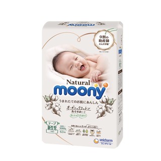 Bỉm Moony Natural -Moony Natural Nội Địa Chính Hãng- Bỉm Moony Dán/Quần Đủ Size NB63/S58/M48/L36/XL32