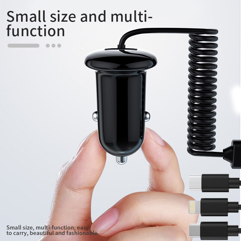 Bộ sạc ô tô SEAMETAL 12V 3 trong 1 sạc thuốc lá loại C IOS Micro-USB tự động sạc bộ đổi nguồn cho G