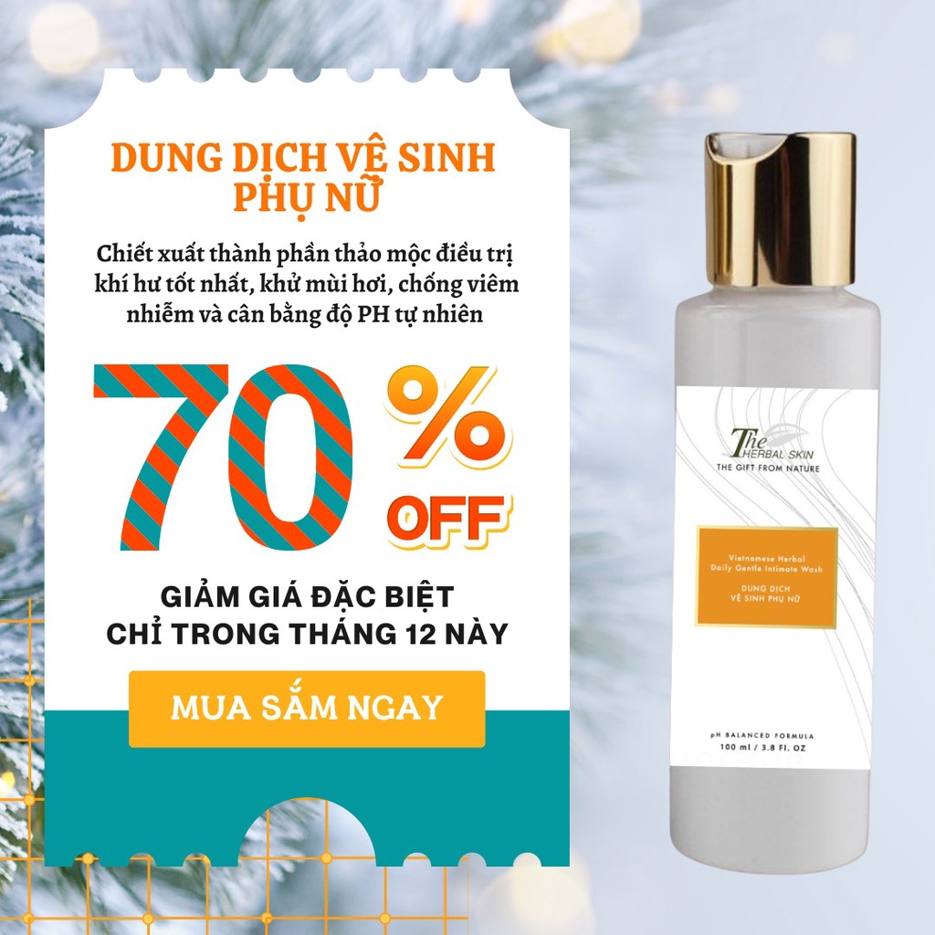 Dung Dịch Vệ Sinh Phụ Nữ The Herbal Skin 100ml Làm Sạch Giảm Ngứa Vùng Kín