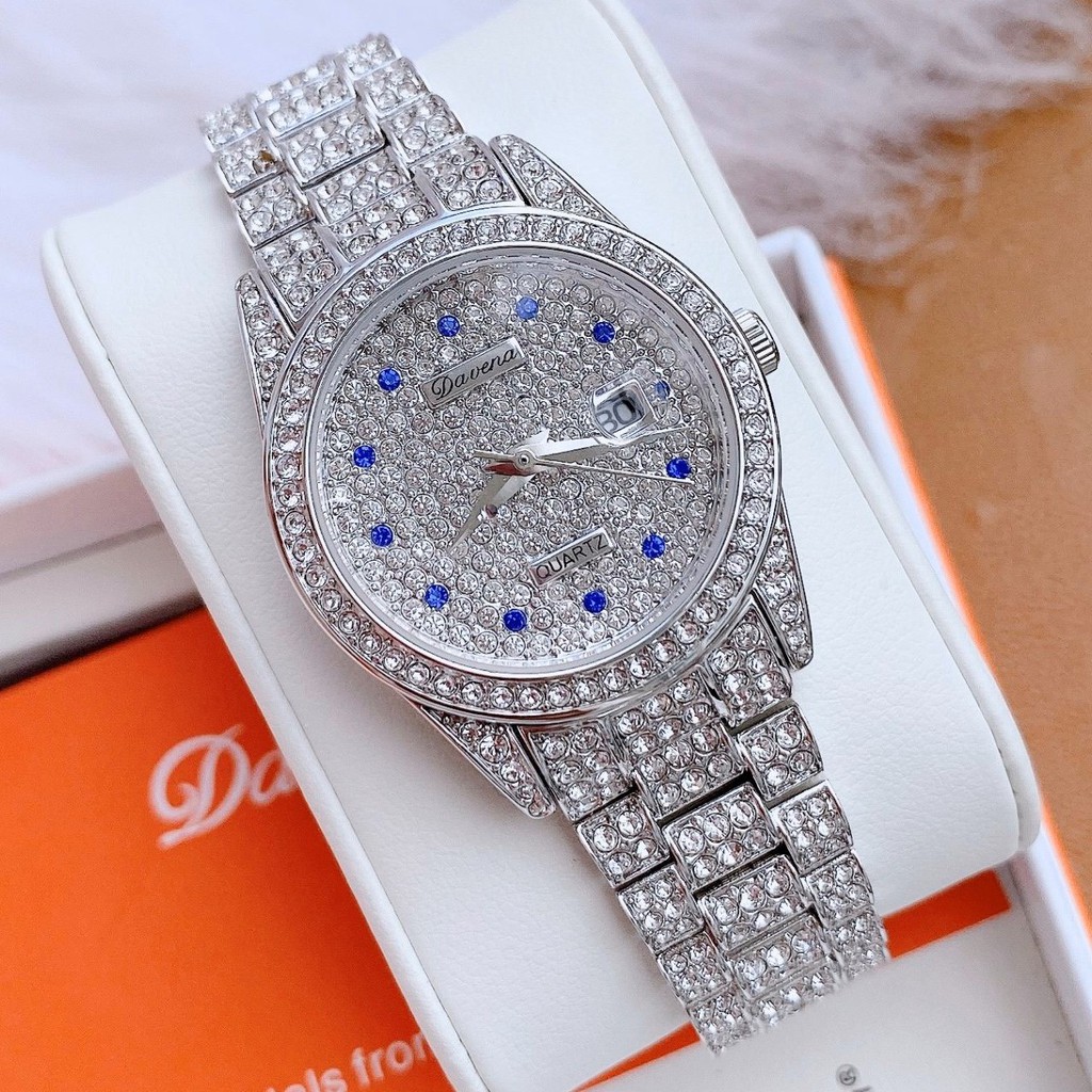 Đồng Hồ Nữ Davena Full Đá Silver D61669 31mm Authentic