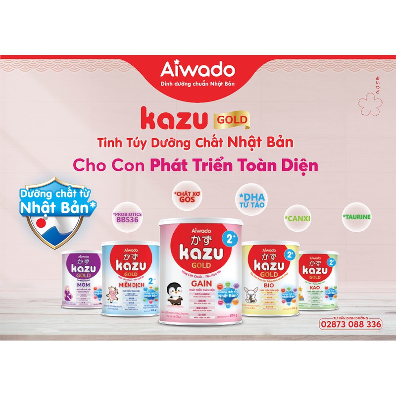 [Tinh tuý Nhật Bản] Sữa bột KAZU BIO GOLD số 2+ Lon 810g