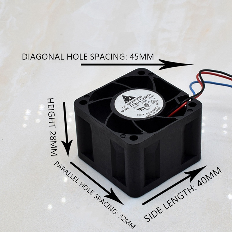 1 Quạt Tản Nhiệt Siêu Nhỏ Ffb0412 4028 4cm 12V 0.60A 40X40X28MM Cho Anminer AWP8 PSU