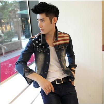 Jacket Men Cotton Jean Military Jacket New Coat Kẻ ngoài của Denim Jacket