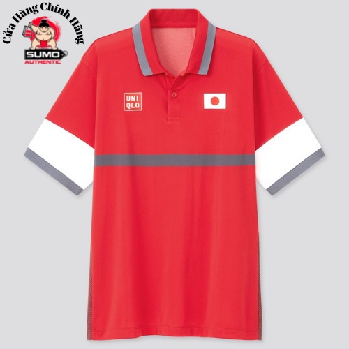 Áo Thể Thao Uniqlo Chính Hãng Màu Đỏ - Cờ Nhật - Uniqlo Tennis 2021 - Nishikori T-Shirt-Sumo Authentic