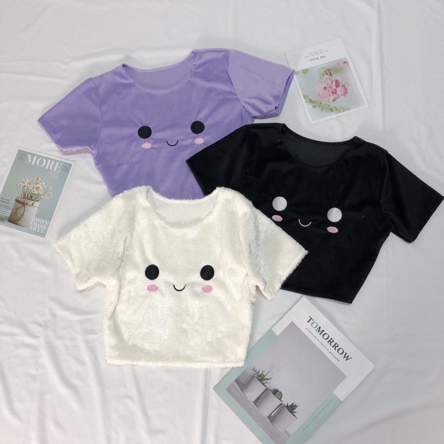 Sĩ áo croptop lông gấu