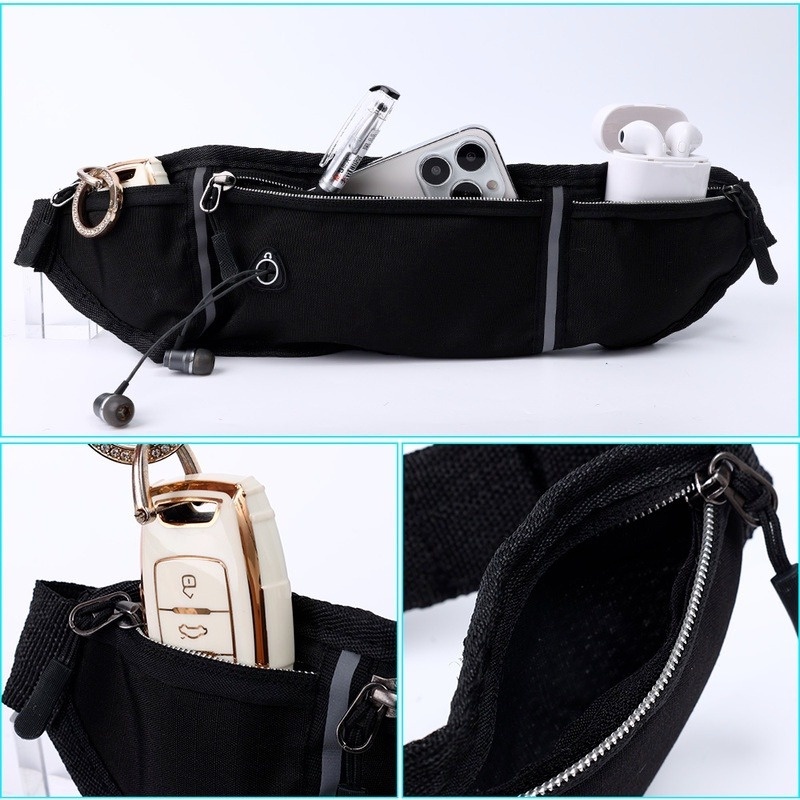 1 Túi Đeo Hông Đựng Điện Thoại Bằng Vải Oxford Nhẹ Thoáng Khí Chống Nước Thể Thao Cho Unisex