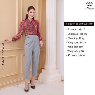 Quần dài 9778  G9moza chất liệu thô hàn kẻ tạo nên phong cách Công sở, dạo phố, du lịch Trẻ trung ngọt ngào nữ tính