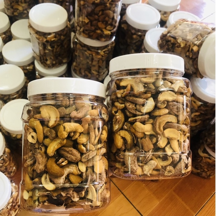 500 Gr Hạt điều rang muối nguyên hạt, bể đôi còn vỏ lụa và không còn vỏ lụa thơm ngon