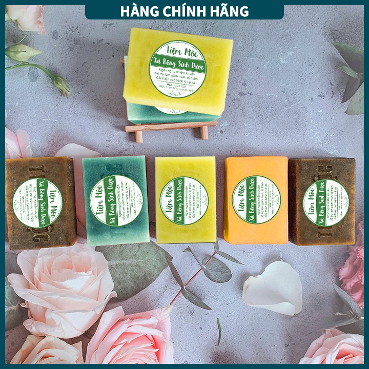 Xà phòng làm sạch mụn lưng Tiệm Mộc 130gr xà bông dạng cục ngừa mụn cơ thể