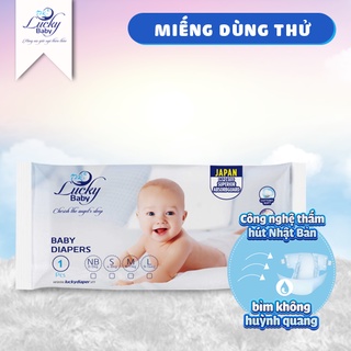 [Miếng Dùng Thử] Bỉm/Tã Lucky Baby Quần Dán không chất Huỳnh quang Cho Bé NB1/S1/M1/L1/XL1/XXL1/XXXL1