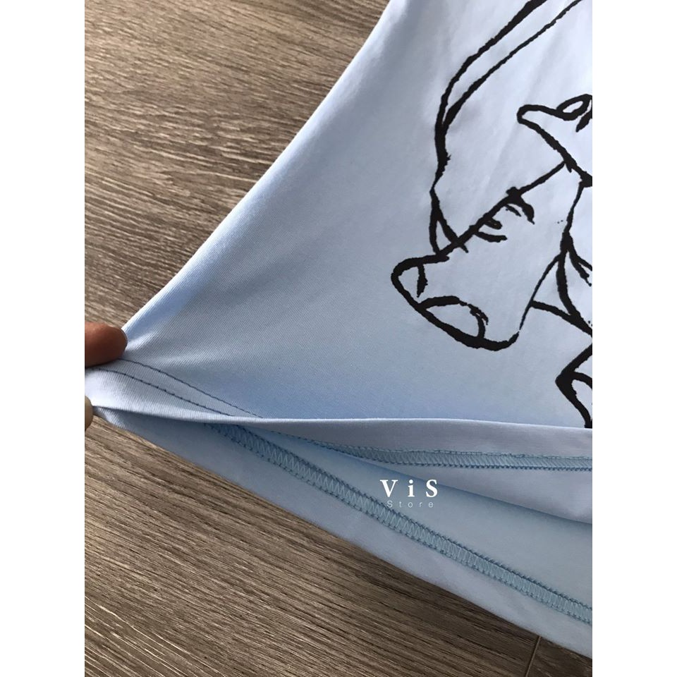 ÁO THUN NỮ MÀU XANH DƯƠNG VNXK