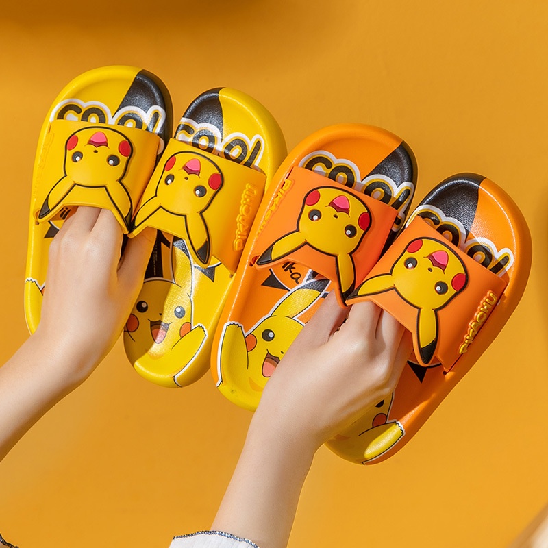 Dép Sandal Unisex Thoáng Khí Chống Trượt In Hình Pokemon/Pikachu Cho Bé Trai/Gái
