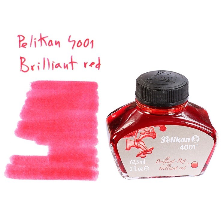 Mực Pelikan 4001 (Made in Germany) - 62.5ml Màu đỏ tươi (Brilliant Red)