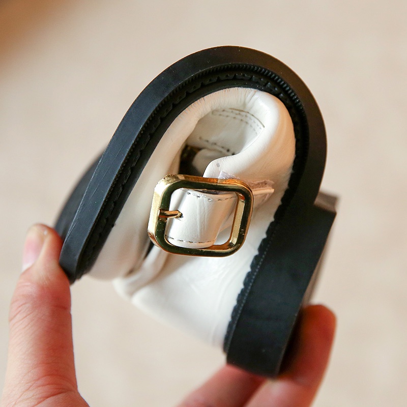 Giày Da Mềm Màu Trơn Thời Trang Vintage Cho Bé Gái Từ 2-16 Tuổi